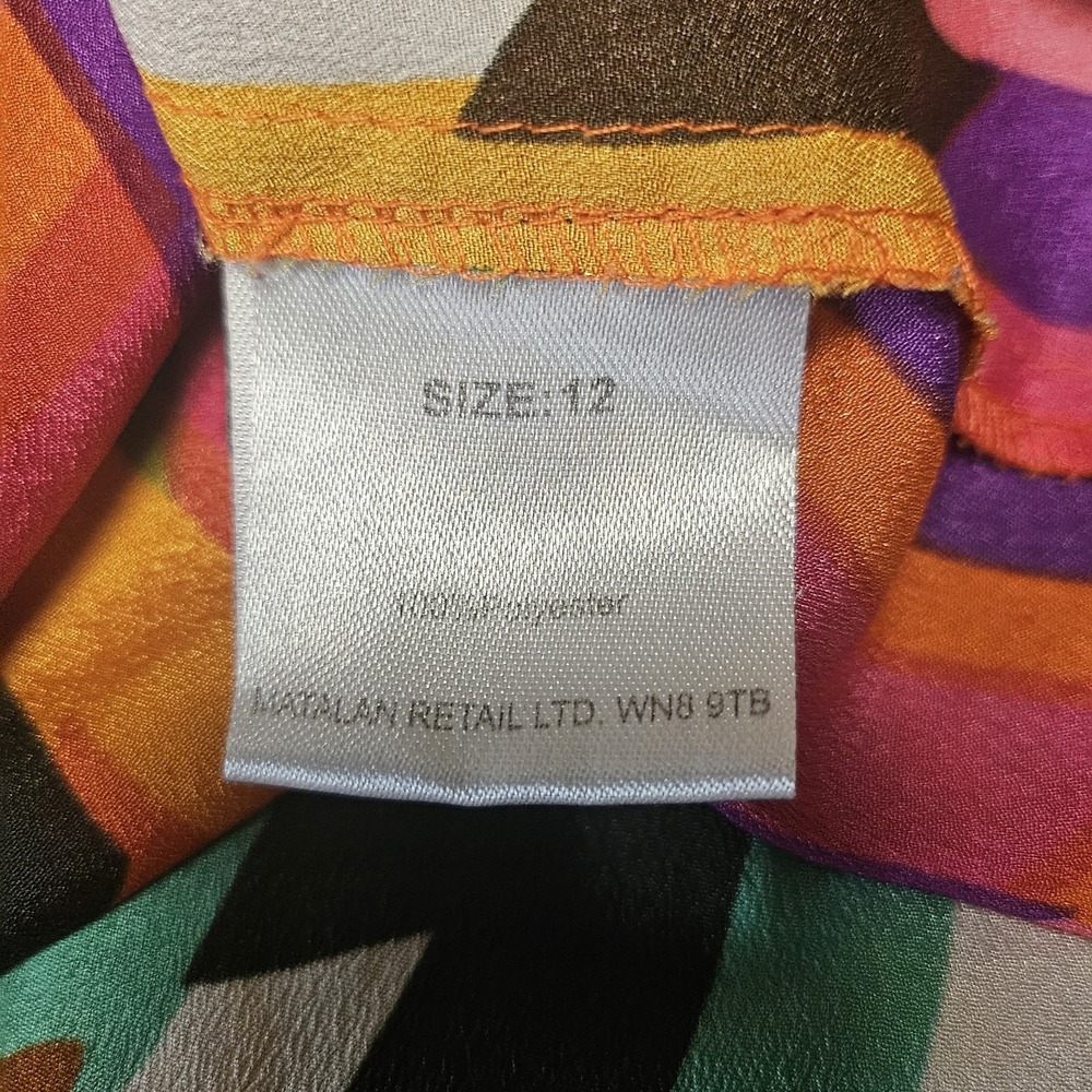 Et Vous Vibrant Psychedelic Woven Diamond Sleeveless Dress Size 12 - Picture 8 of 9